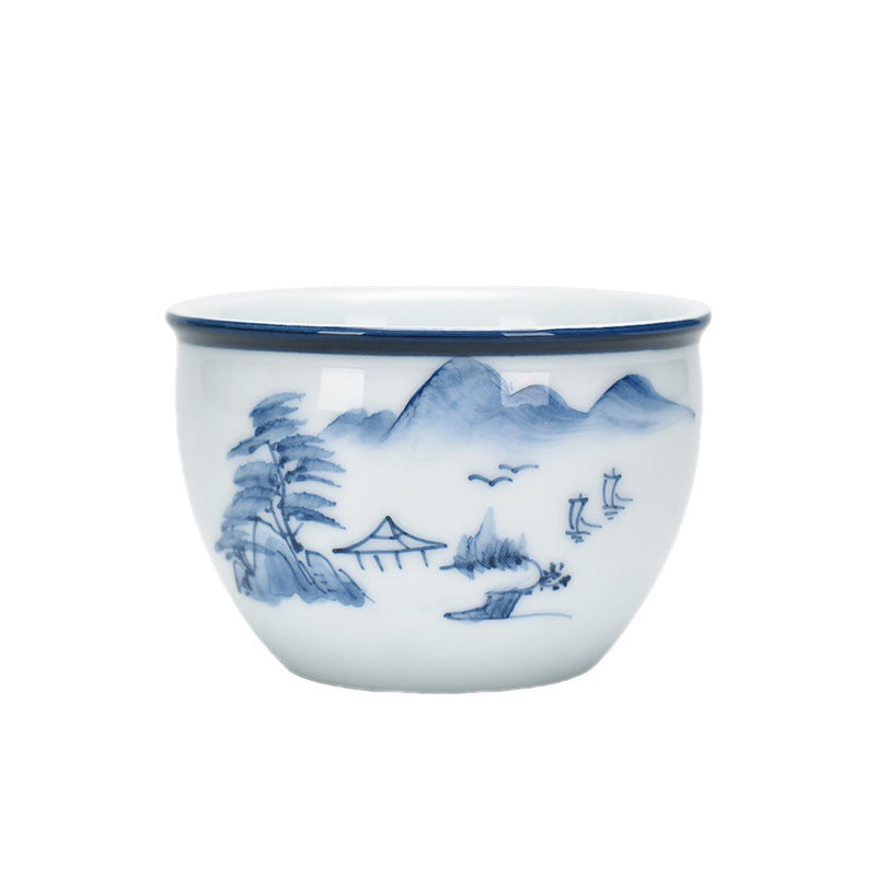 Buddha Stones Ryba Koi Kwiat Lotosu Liść Góry Drzewo Ceramiczny Filiżanka Kung Fu Filiżanka do Herbaty 130ml