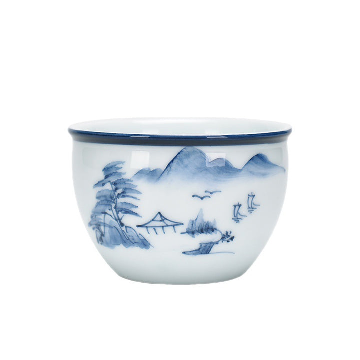 Buddha Stones Ryba Koi Kwiat Lotosu Liść Góry Drzewo Ceramiczny Filiżanka Kung Fu Filiżanka do Herbaty 130ml