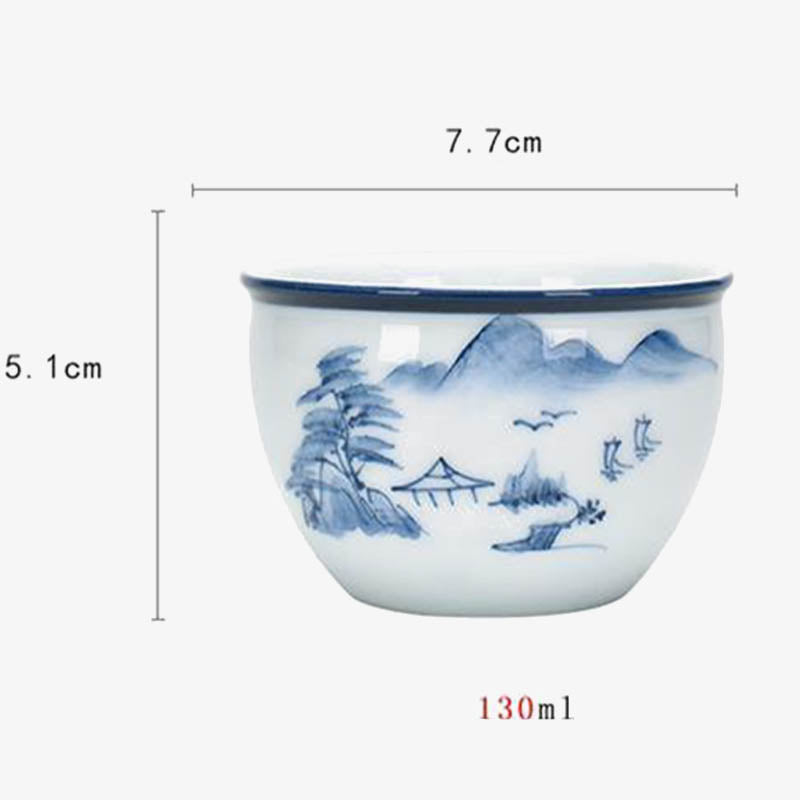 Buddha Stones Ryba Koi Kwiat Lotosu Liść Góry Drzewo Ceramiczny Filiżanka Kung Fu Filiżanka do Herbaty 130ml