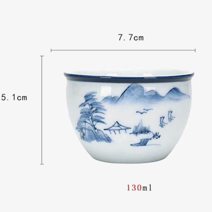 Buddha Stones Ryba Koi Kwiat Lotosu Liść Góry Drzewo Ceramiczny Filiżanka Kung Fu Filiżanka do Herbaty 130ml