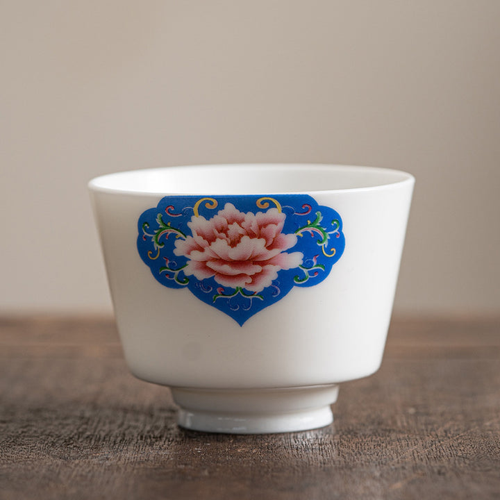 Buddha Stones Lotosu Liść Pawilon Górski Łoś Piwonia Ceramiczna Filiżanka Kung Fu Filiżanka Do Herbaty