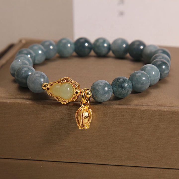 Bransoletka z naturalnego jadeitu i tulipana z Buddha Stones