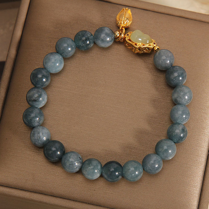 Bransoletka z naturalnego jadeitu i tulipana z Buddha Stones