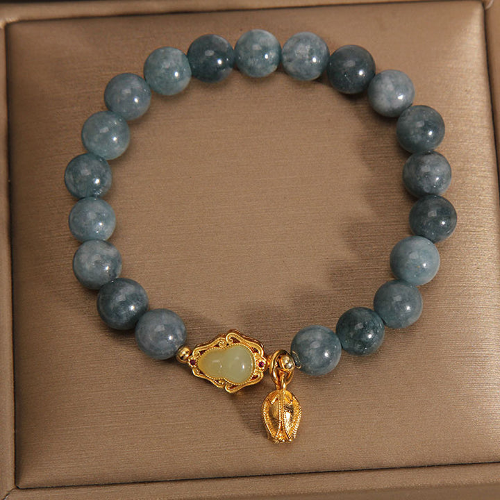 Bransoletka z naturalnego jadeitu i tulipana z Buddha Stones