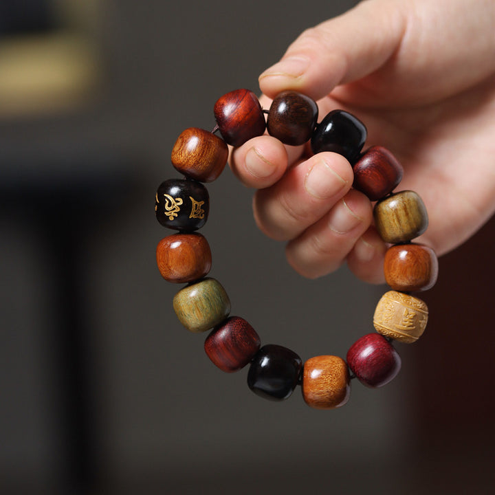 Buddha Stones Tybet Różnorodne Drewno Om Mani Padme Hum Bransoletka Czystości