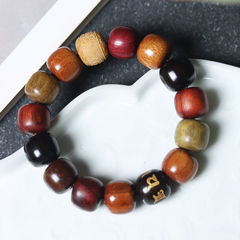 Buddha Stones Tybet Różnorodne Drewno Om Mani Padme Hum Bransoletka Czystości