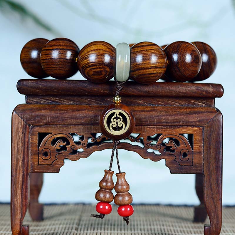 Bransoletka z zawieszkami Buddha Stones Rosewood Warmth Calm Gourd