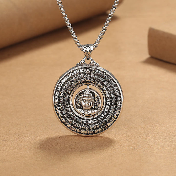 Buddha Stones Sutra Serca Budda Rzeźbiony Pokój Klamra Projekt Spokój Obrotowy Naszyjnik Wisiorek