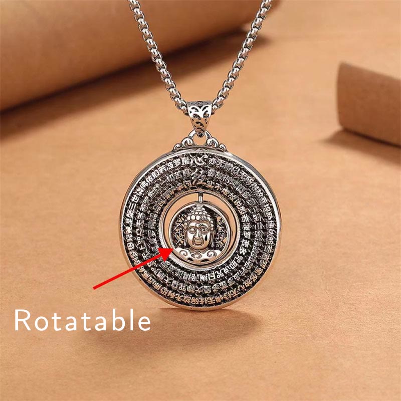 Buddha Stones Sutra Serca Budda Rzeźbiony Pokój Klamra Projekt Spokój Obrotowy Naszyjnik Wisiorek
