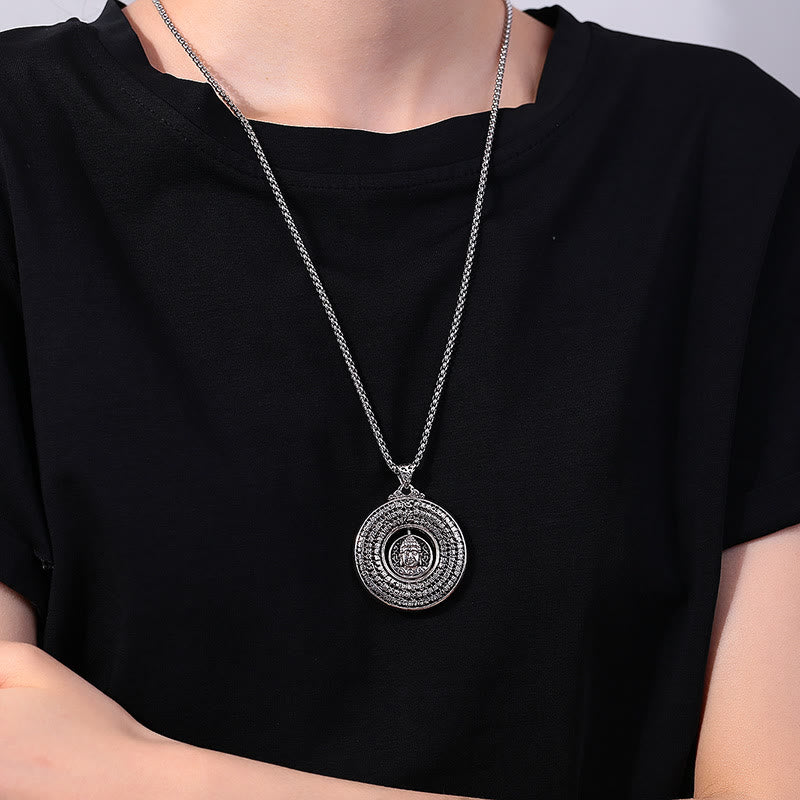 Buddha Stones Sutra Serca Budda Rzeźbiony Pokój Klamra Projekt Spokój Obrotowy Naszyjnik Wisiorek