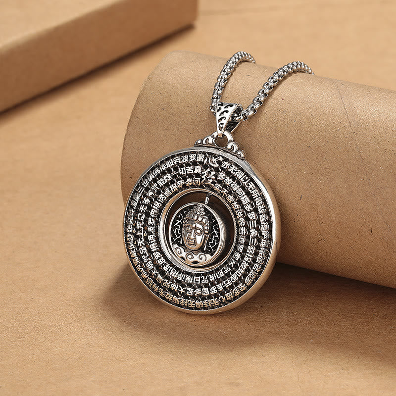 Buddha Stones Sutra Serca Budda Rzeźbiony Pokój Klamra Projekt Spokój Obrotowy Naszyjnik Wisiorek