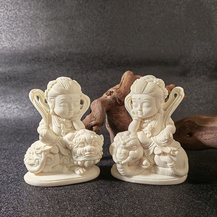 Buddha Stones Mini kość słoniowa owoce Tathagata budda lotos Kwan Yin Avalokitesvara Manjusri Samantabhadra spokój dekoracja biurka - image 23