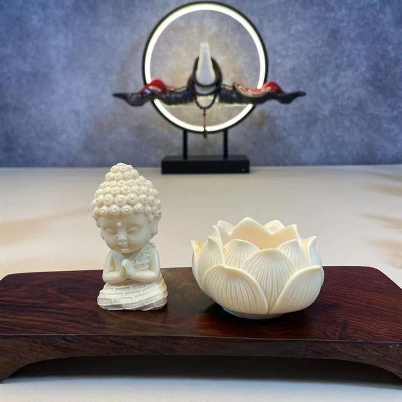 Buddha Stones Mini kość słoniowa owoce Tathagata budda lotos Kwan Yin Avalokitesvara Manjusri Samantabhadra spokój dekoracja biurka - image 4