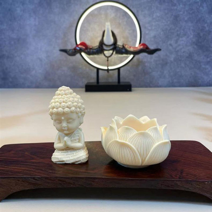 Buddha Stones Mini kość słoniowa owoce Tathagata budda lotos Kwan Yin Avalokitesvara Manjusri Samantabhadra spokój dekoracja biurka - image 4