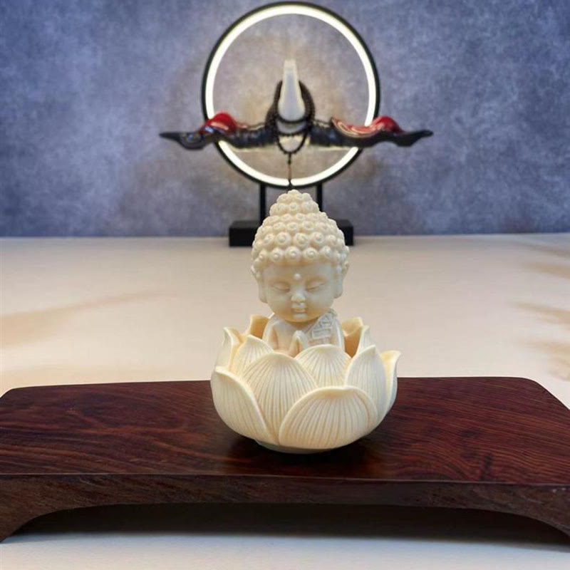 Buddha Stones Mini kość słoniowa owoce Tathagata budda lotos Kwan Yin Avalokitesvara Manjusri Samantabhadra spokój dekoracja biurka - image 6