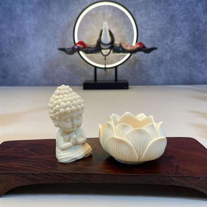 Buddha Stones Mini kość słoniowa owoce Tathagata budda lotos Kwan Yin Avalokitesvara Manjusri Samantabhadra spokój dekoracja biurka - image 3