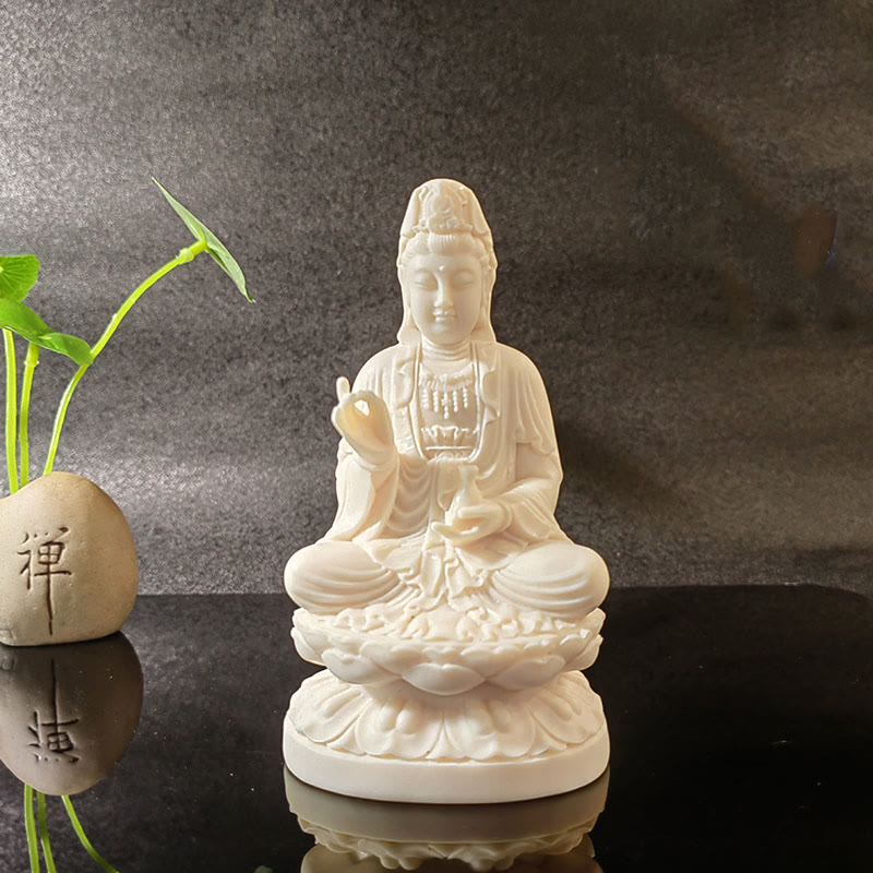 Buddha Stones Mini kość słoniowa owoce Tathagata budda lotos Kwan Yin Avalokitesvara Manjusri Samantabhadra spokój dekoracja biurka - image 14