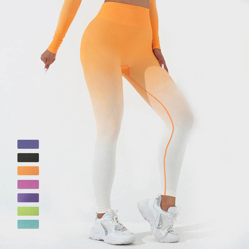 Buddha Stones Gradient Długi rękaw Crop Top Tee Biustonosz Legginsy Spodnie Fitness Joga Strój - image 24