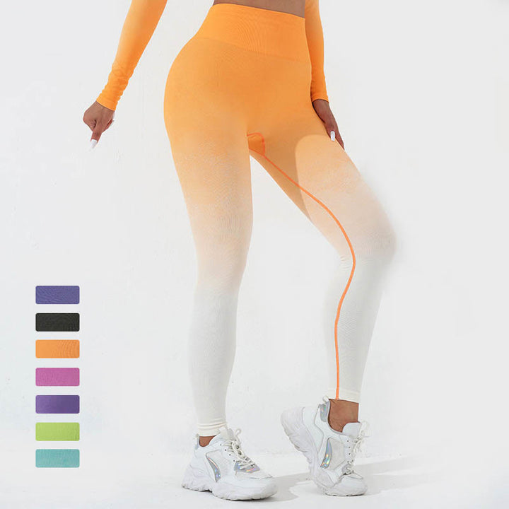 Buddha Stones Gradient Długi rękaw Crop Top Tee Biustonosz Legginsy Spodnie Fitness Joga Strój - image 24