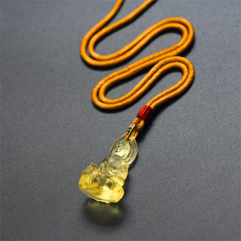 Buddha Stones Niebieski Tathagata Budda Medycyna Budda Liuli Kryształ Spokój Amulet Naszyjnik Wisiorek - image 25