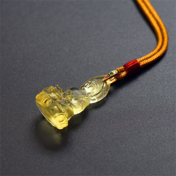 Buddha Stones Niebieski Tathagata Budda Medycyna Budda Liuli Kryształ Spokój Amulet Naszyjnik Wisiorek - image 23