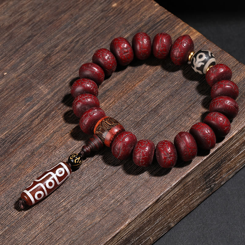 Buddha Stones Tybet Bodhi Nasiona Dzi Koralik Tańczący Lew Szczęście Bransoletka Mala Nadgarstek