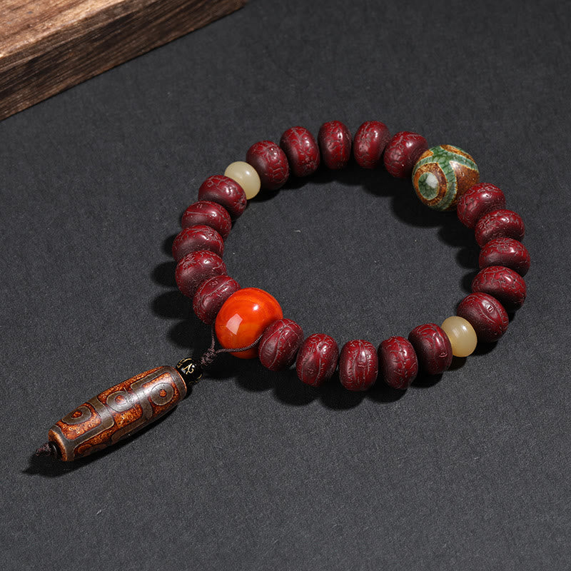 Buddha Stones Tybet Bodhi Nasiona Dzi Koralik Tańczący Lew Szczęście Bransoletka Mala Nadgarstek