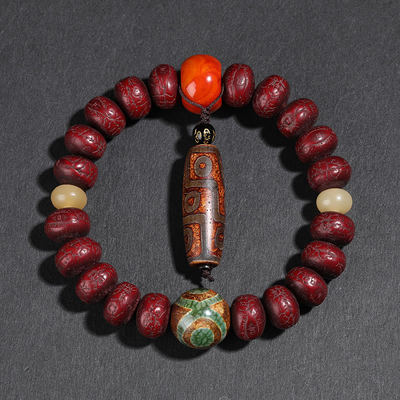 Buddha Stones Tybet Bodhi Nasiona Dzi Koralik Tańczący Lew Szczęście Bransoletka Mala Nadgarstek