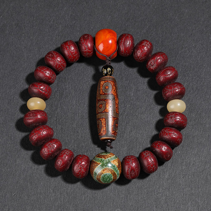 Buddha Stones Tybet Bodhi Nasiona Dzi Koralik Tańczący Lew Szczęście Bransoletka Mala Nadgarstek