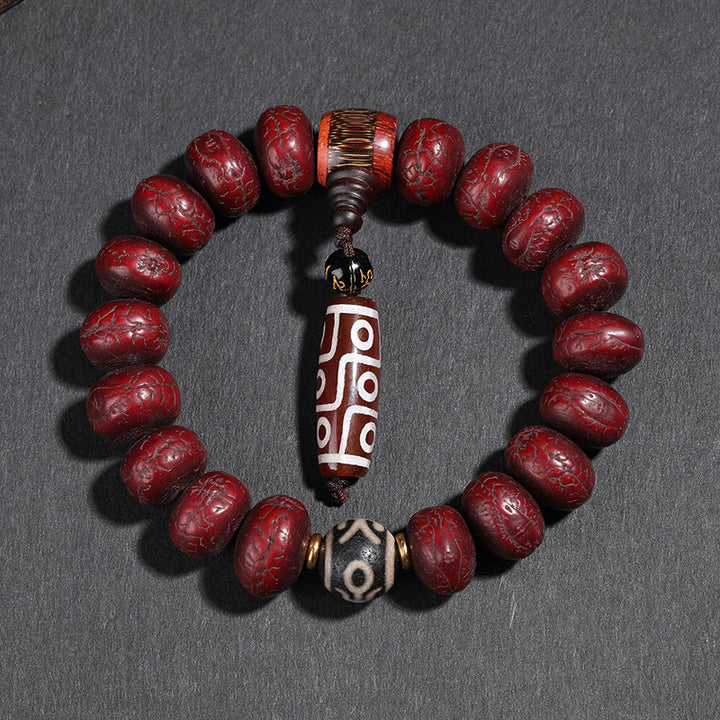 Buddha Stones Tybet Bodhi Nasiona Dzi Koralik Tańczący Lew Szczęście Bransoletka Mala Nadgarstek