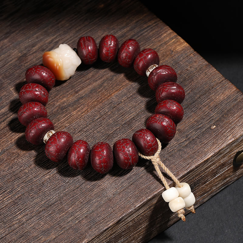 Buddha Stones Tybet Bodhi Nasiona Dzi Koralik Tańczący Lew Szczęście Bransoletka Mala Nadgarstek