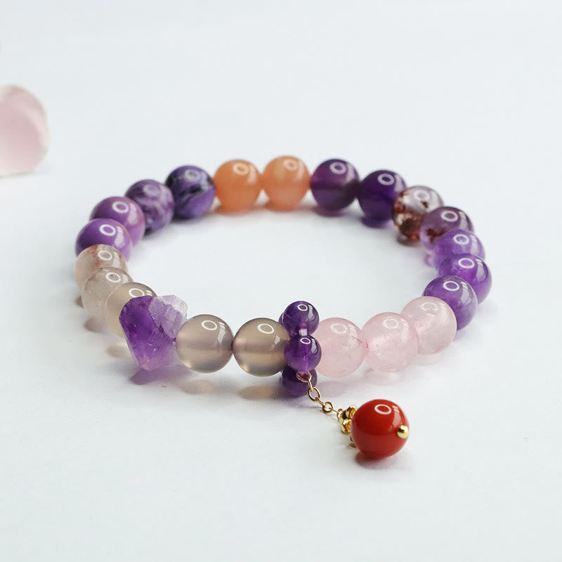 Bransoletka z koralików uzdrawiających Buddha Stones Natural Amethyst Crystal Inner Peace
