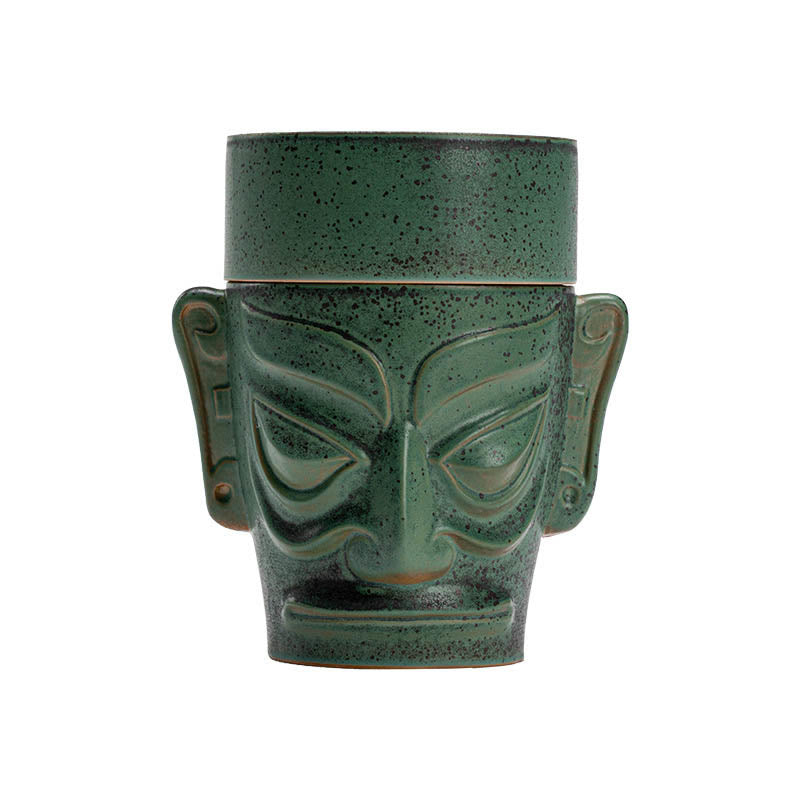 Buddha Stones Relikwie z epoki brązu Maska Sanxingdui Trzygwiazdkowy kopiec Ceramiczny uzdrawiający kadzielnica