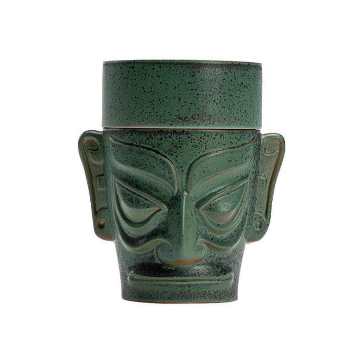 Buddha Stones Relikwie z epoki brązu Maska Sanxingdui Trzygwiazdkowy kopiec Ceramiczny uzdrawiający kadzielnica