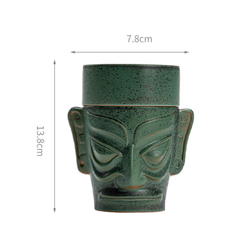 Buddha Stones Relikwie z epoki brązu Maska Sanxingdui Trzygwiazdkowy kopiec Ceramiczny uzdrawiający kadzielnica