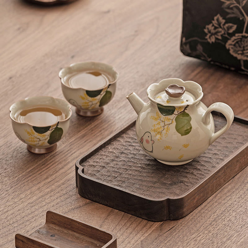 Buddha Stones Malowane Ręcznie Mały Osmantus Królik Ceramiczny Filiżanka Do Herbaty Kung Fu 40 ml