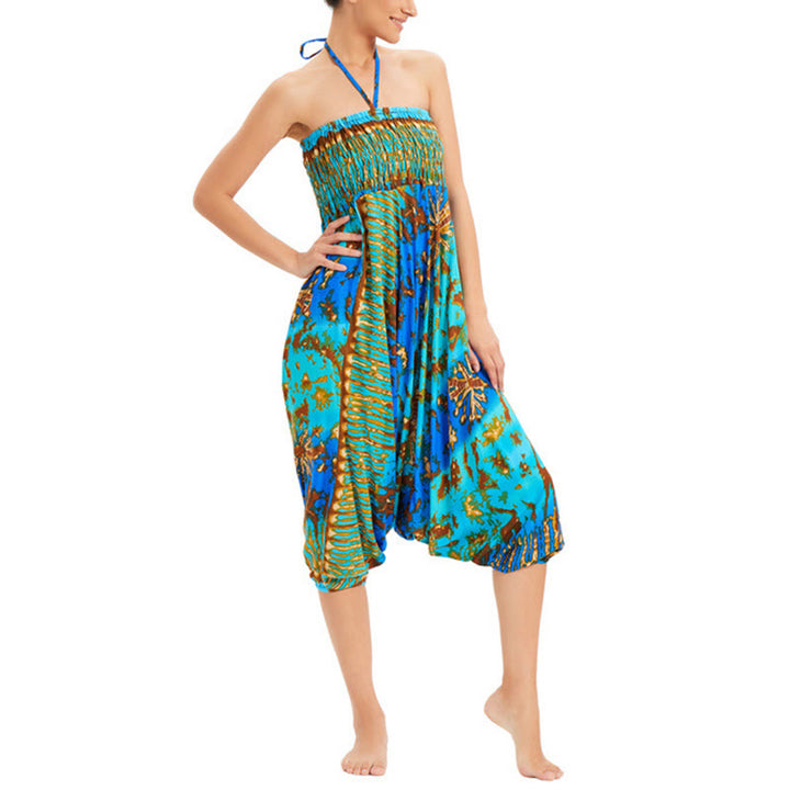 Buddha Stones Dwa Stylowe Nosić Gradient Kolorowe Luźne Spodnie Haremowe Marszczone Kombinezon Spodnie Z Wysokim Stanem - image 11