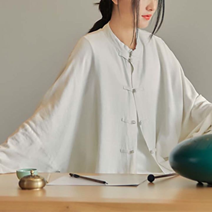 Koszula z nadrukiem „Buddha Stones Plain Frog-Button” z guzikami Zen Tai Chi Meditation Top Odzież Bawełniana lniana kurtka - image 16
