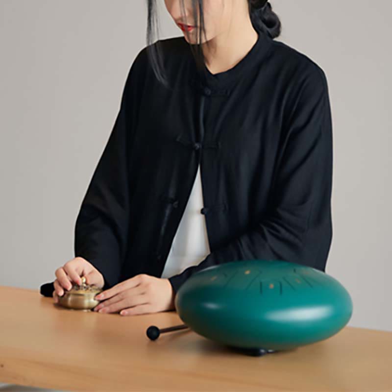 Koszula z nadrukiem „Buddha Stones Plain Frog-Button” z guzikami Zen Tai Chi Meditation Top Odzież Bawełniana lniana kurtka - image 22