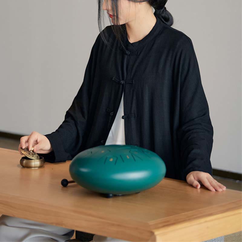 Koszula z nadrukiem „Buddha Stones Plain Frog-Button” z guzikami Zen Tai Chi Meditation Top Odzież Bawełniana lniana kurtka - image 24