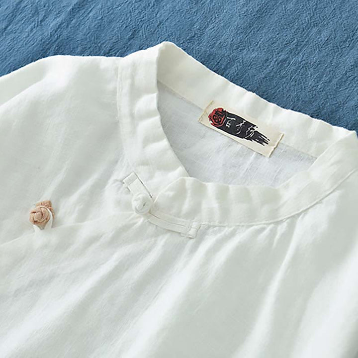 Buddha Stones Ramie Lniana Bluzka Damska Koszula Top Chiński Styl Hanfu Odzież - image 18