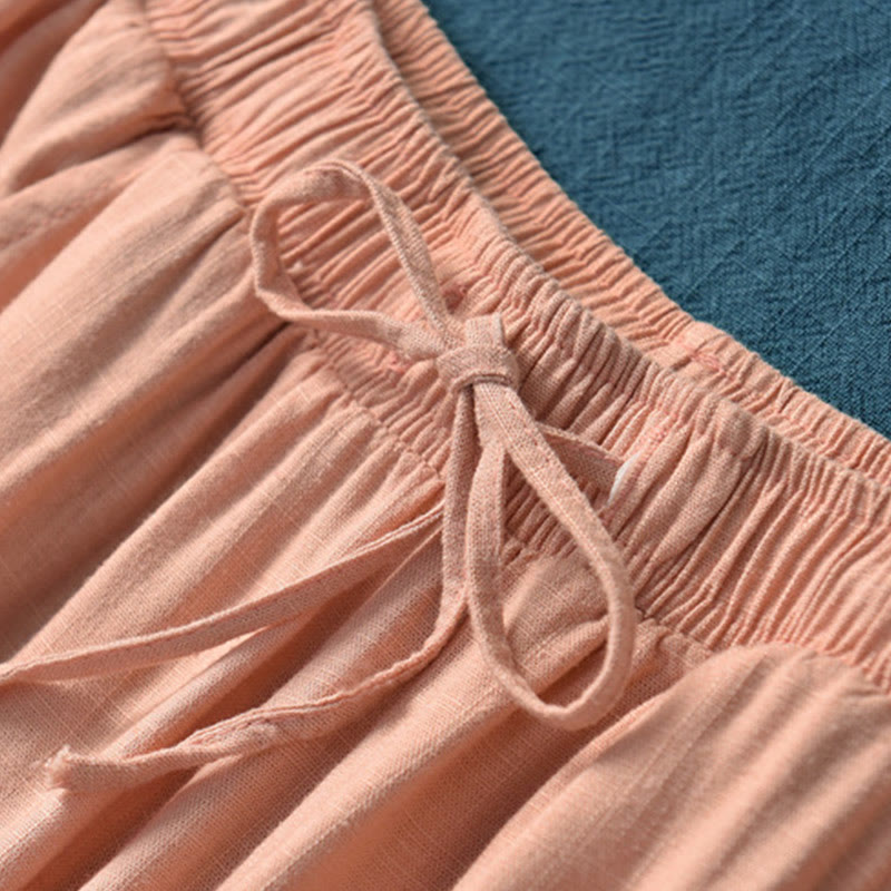 Buddha Stones Proste Szerokie Spodnie Taneczne Damskie Spodnie Do Jogi Z Kieszeniami - image 37