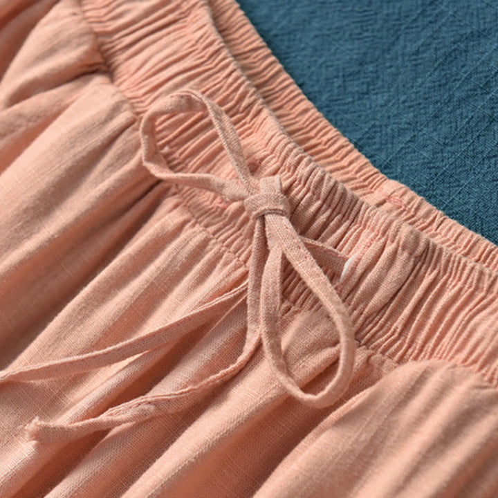 Buddha Stones Proste Szerokie Spodnie Taneczne Damskie Spodnie Do Jogi Z Kieszeniami - image 37