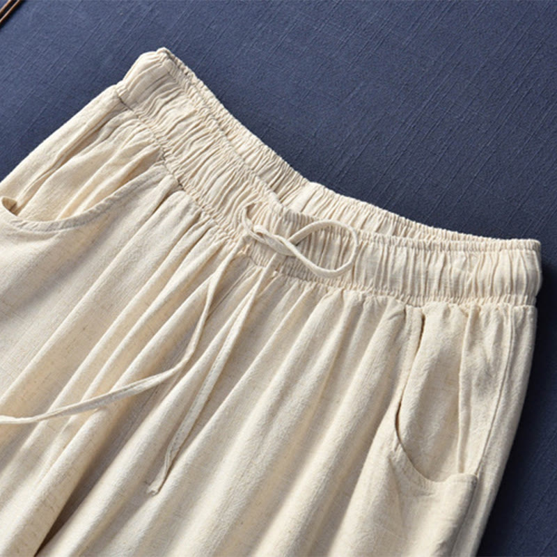 Buddha Stones Proste Szerokie Spodnie Taneczne Damskie Spodnie Do Jogi Z Kieszeniami - image 8