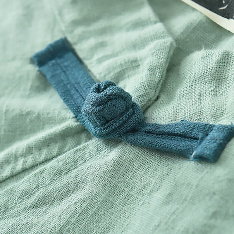 Buddha Stones Ramie Lniana Luźna Bluzka Damska Koszula Z Długim Rękawem Chiński Hanfu Top - image 6