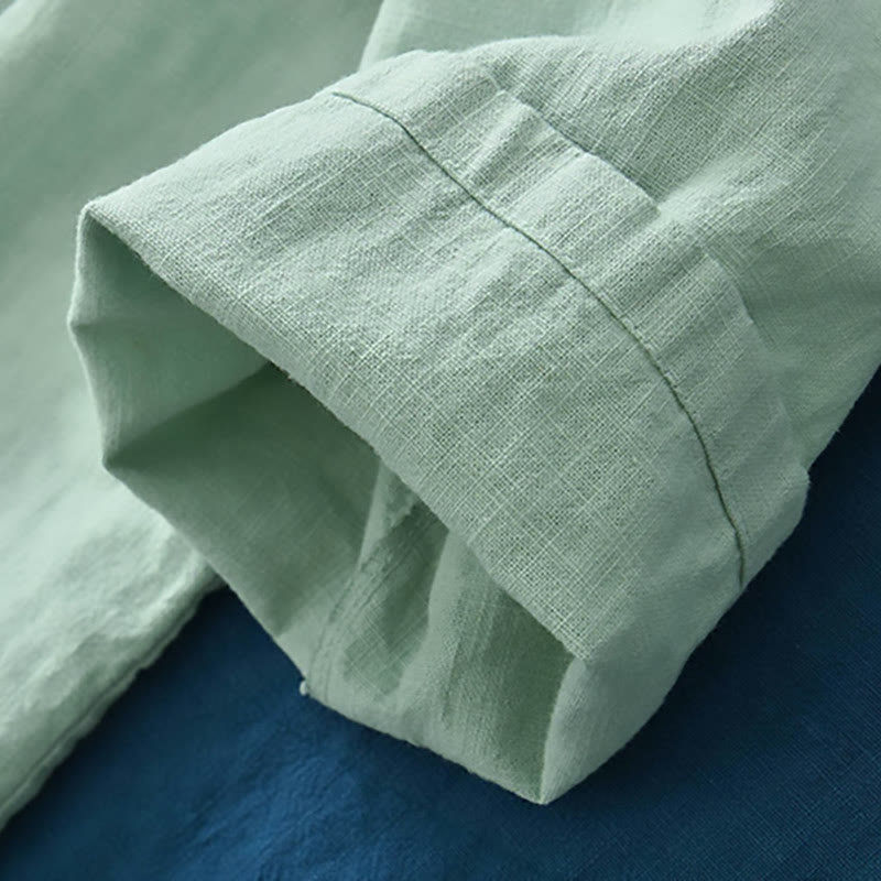 Buddha Stones Ramie Lniana Luźna Bluzka Damska Koszula Z Długim Rękawem Chiński Hanfu Top - image 8