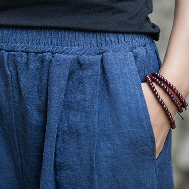 Spodnie do jogi damskie z szerokimi nogawkami i Buddha Stones Retro z kieszeniami - image 4