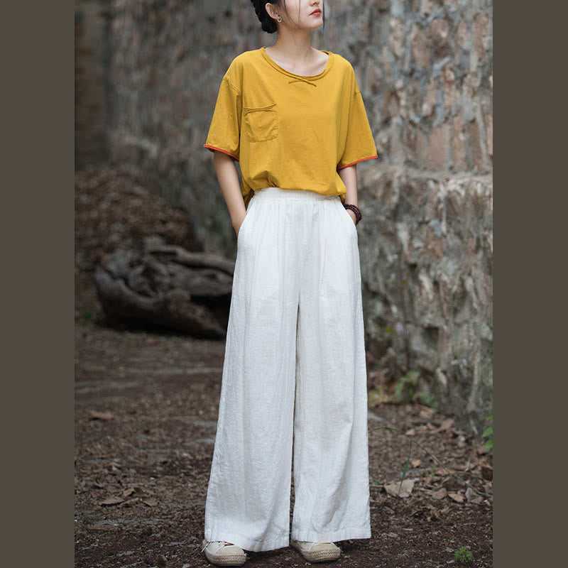 Spodnie do jogi damskie z szerokimi nogawkami i Buddha Stones Retro z kieszeniami - image 9