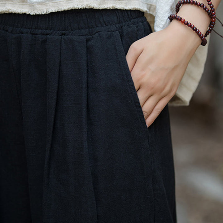 Spodnie do jogi damskie z szerokimi nogawkami i Buddha Stones Retro z kieszeniami - image 23