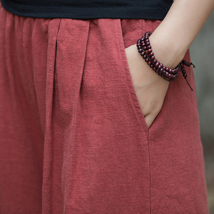 Spodnie do jogi damskie z szerokimi nogawkami i Buddha Stones Retro z kieszeniami - image 26